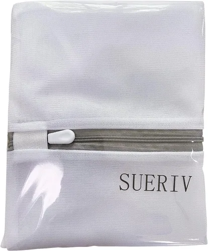 Miniatura 8 de Bolsa de malla para lavandería, bolsa de lavado de malla fina resistente para lavadora, bolsa de lavandería con cremallera para viajes, lencería
