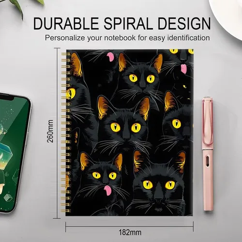 Miniatura 2 de Cuaderno de espiral para mujer, cuadernos universitarios A5 de 6 x 8.4 pulgadas, 120 páginas (60 hojas) diario rayado con papel grueso de alta