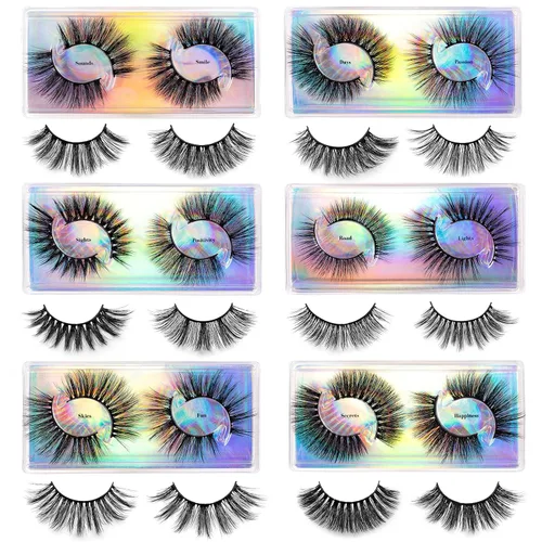 Miniatura 7 de DYSILK - 10 pares de pestañas de visón 6D, pestañas postizas dramáticas de volumen grueso pestañas postizas naturales suaves extensión maquillaje