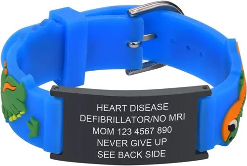 Miniatura 27 de Pulsera de Identificación Médica Personalizada para Niños - Pulsera de Identificación de Silicona Linda para Autismo Alergia Convulsiones