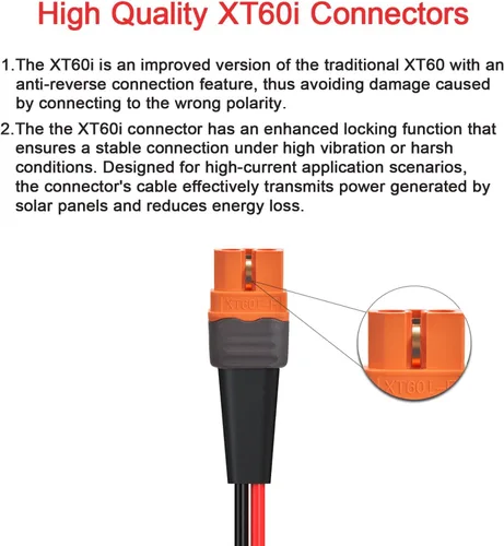 Miniatura 2 de ELFCULB Cable solar a XT60i de 12 AWG de 10 pies 2 10 25 35 50 75 100 pies conector solar a XT60i cable adaptador para estación de energía portátil