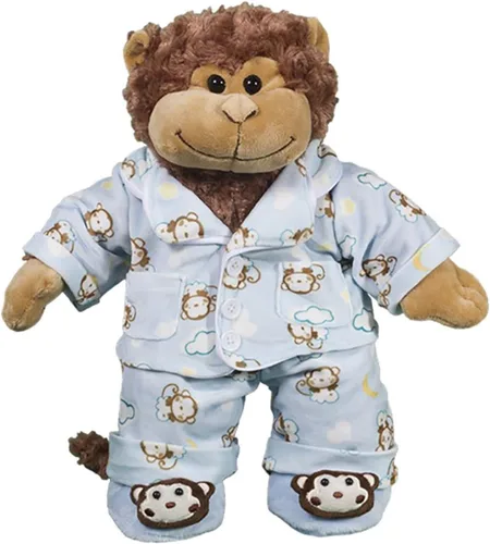 Miniatura 2 de Pijama de mono azul con pantuflas para la mayoría de los amigos Build-A-Bear de 8 a 10 pulgadas y haz tus propios animales de peluche