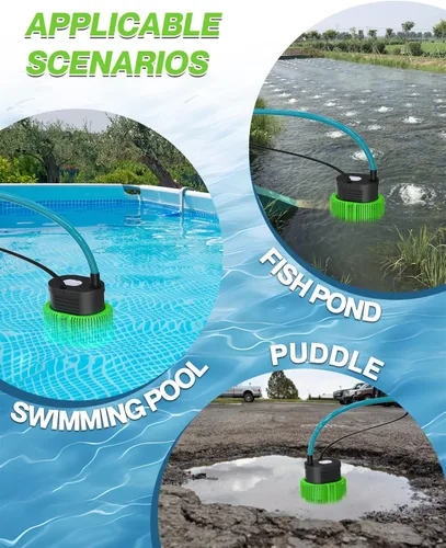 Miniatura 6 de Bomba para cubierta de piscina sobre el suelo - Bomba sumergible de sumidero de agua para piscina, bombas de extracción de agua, con manguera
