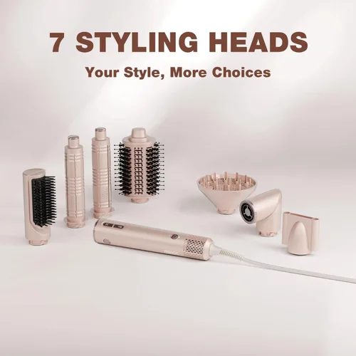 Miniatura 8 de 7MAGIC Estilizador de cabello y cepillo secador de cabello 7 en 1, secador de cabello de alta velocidad de 110,000 RPM con iones negativos