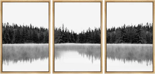 Miniatura 10 de SIGNWIN Lienzo enmarcado para pared, juego de arte de puesta de sol, horizonte, cielo, paisaje, fotografía, arte moderno, paisaje, relajante