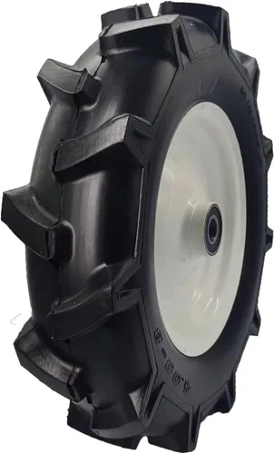Carretilla plana libre 4.80/4.00-8 neumático y rueda con rodamientos de 3/4 y 5/8, cubo central de 3 pulgadas, banda de rodadura sólida, neumático