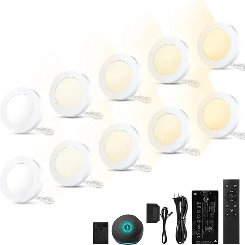 Miniatura 12 de VST Iluminación Inteligente Bajo Gabinete Compatible con Alexa y Google Home Assistant, Aplicación de Control Remoto, Montaje Empotrado o en Negro