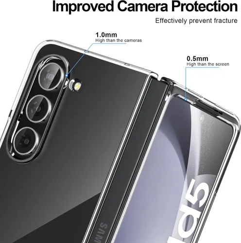 Miniatura 3 de Foluu Funda transparente para Samsung Galaxy Z Fold 5 con protector de pantalla frontal integrado, resistente a los arañazos, carcasa protectora