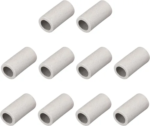 Miniatura 10 de uxcell 10 unids 0.079 in diámetro tubo de cerámica aislado cable electrónico paquete de aislamiento térmico protección de un solo orificio, 0.157 in
