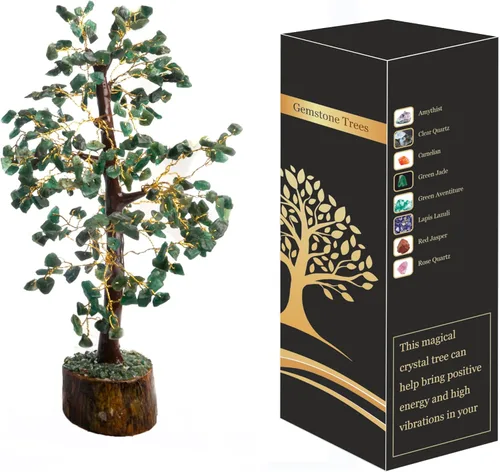 Miniatura 12 de Árbol de la vida de cristal de siete chakras para energía positiva, árbol de feng shui, árbol bonsái, piedras curativas, árbol de dinero, decoración