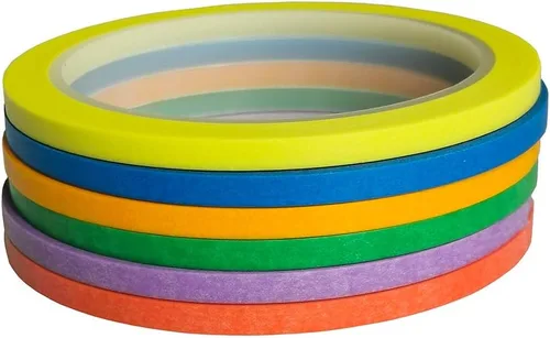 Miniatura 7 de JINBING 6 Rollos de Cinta de Papel Washi para Arte de Uñas DIY, Dibujo, Creación de Patrones 2 mm, 2.5 mm, 3 mm, 4 mm, 5 mm, 6 mm x 25 m (Rosa)