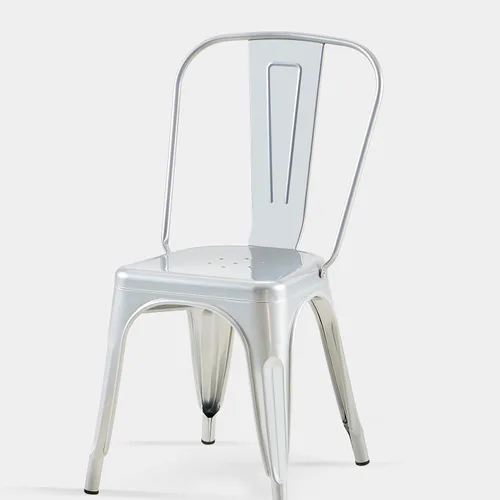 Miniatura 5 de Juego de 2 sillas de comedor industriales de metal de 18 pulgadas de altura de asiento, apilables, para interiores y exteriores, superficie ligera