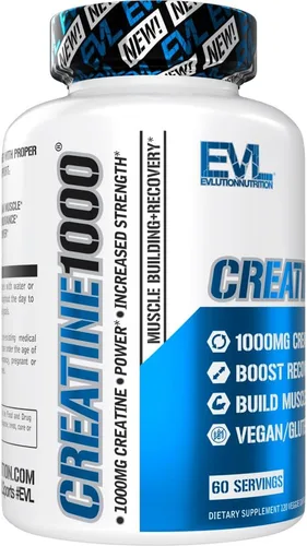 Miniatura 5 de Evlution Nutrition - Cápsulas de monohidrato de creatina, píldoras de creatina antes y después del entrenamiento, píldoras de creatina para hombres