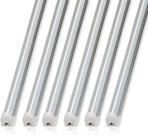 Miniatura 17 de Barrina Luz LED de tienda de 8 pies, 72 W, 10000 lúmenes, 6500 K, luces de tubo LED enlazables de cubierta transparente, lámpara T8 integrada, luces