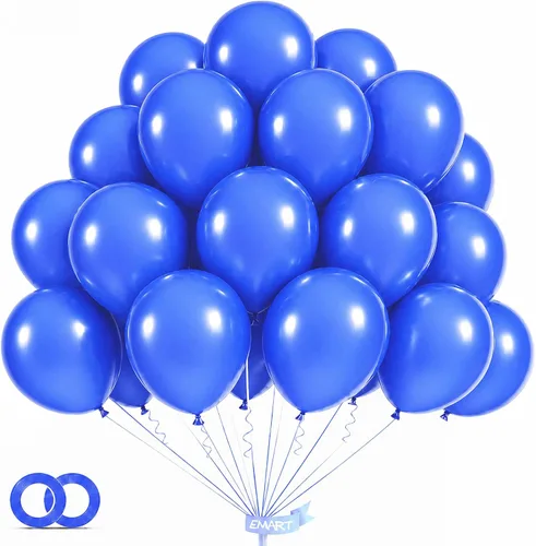 Miniatura 10 de EMART 100 globos negros de 12 pulgadas con cinta, helio de látex para fiestas de cumpleaños, baby shower, boda, graduación, Halloween, decoraciones
