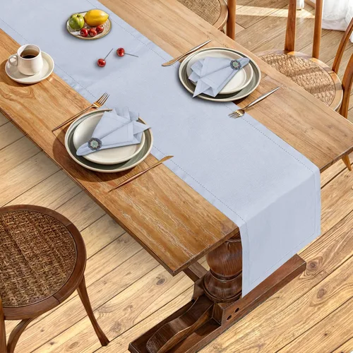 Miniatura 5 de Ruvanti Camino de mesa de lino de 36 pulgadas, dobladillo clásico, lavable, reutilizable, antideslizante, resistente a las manchas, perfecto