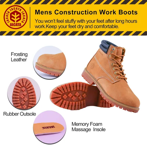 Miniatura 4 de Jacata Mens Work Boots For Men Non Slip Rubber Water Resistant Boats De Trabajo Para Hombre Utility Construction Boots