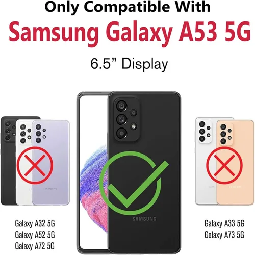 Miniatura 2 de Funda tipo cartera para Samsung Galaxy A53 5G, funda plegable de cuero premium con bloqueo RFID, soporte para tarjetas de crédito, folio con soporte