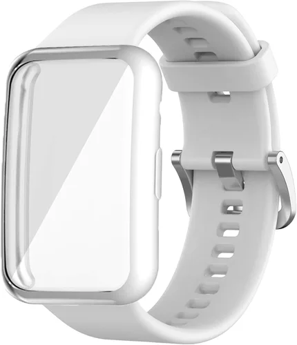 Miniatura 7 de YOUkei Sport - Correa deportiva de repuesto de silicona suave compatible con Huawei Watch FIT, Bluetooth, SmartWatch (paquete de 2, blanco y negro)
