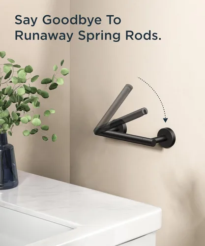Miniatura 123 de FORIOUS Soporte de pared para papel higiénico, soporte de rollo de papel higiénico de doble poste giratorio de acero inoxidable para baño, Blanco