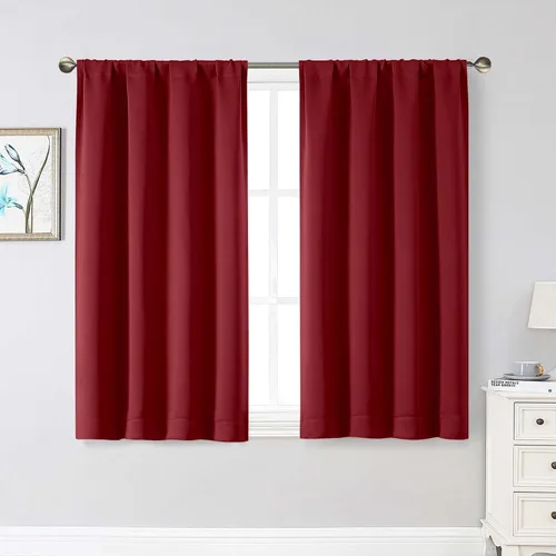 Miniatura 31 de Cortinas opacas para dormitorio, sala de estar, juego de 2 paneles de 54 pulgadas de largo, cortinas de oscurecimiento de habitación con aislamiento