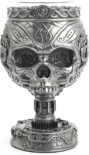 Veronese Design 6 3/4 "de alto Steampunk nudo celta patrón cráneo soporte voltivo vela titular escultura resina Petwer acabado estatua