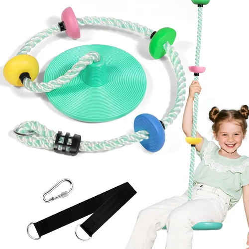ZNCMRR Columpios de árbol para niños Columpio de cuerda al aire libre para árbol Cuerda de escalada para niños Columpio de disco para niños Asiento