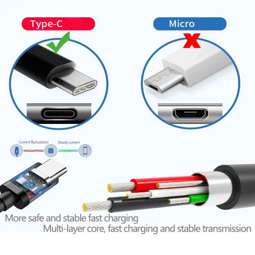 Miniatura 4 de Cargador USB tipo C para Blu M8l Plus, M10l Pro Tablet, Blu Bold N4 5G, Bold K12, View 5 PRO 3 2, G53 G50 g35 g65l G75 G64 F5 G60 G70 G71 V70 G80
