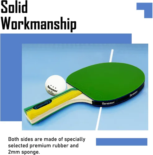 Miniatura 3 de Senston Juego de entretenimiento familiar de paletas de ping pong para entretenimiento o competición - Juego de paletas de ping pong Verde