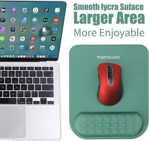 Miniatura 3 de memzuoix Cyan - Alfombrilla de mouse ergonómica con soporte para reposamuñecas, amortiguación de espuma viscoelástica de alta calidad para aliviar