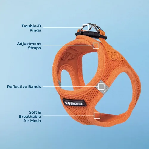 Miniatura 40 de Best Pet Supplies Voyager Step-in Air Arnés – Malla para todo clima, reflectante, arnés antitirones para perros y gatos, seguro con cierre de gancho