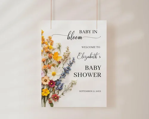 Miniatura 24 de Letrero de bienvenida personalizado de mariposa para baby shower, letrero de mariposa floral para baby shower, letrero con nombre personalizado