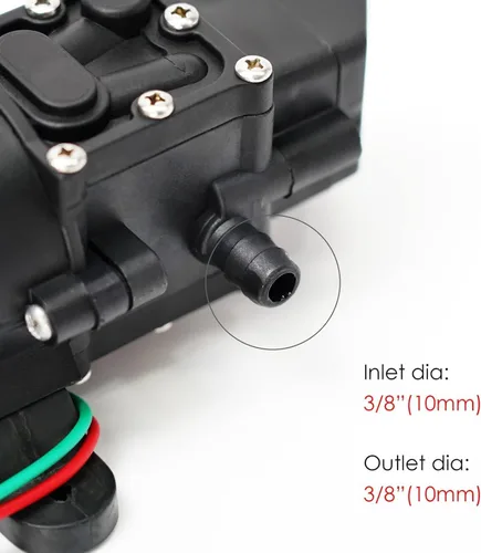 Miniatura 4 de Bomba de agua dulce de 12 V CC con 2 abrazaderas de manguera, bomba de diafragma de 12 voltios, bomba de rociador autocebante con interruptor