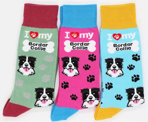 Miniatura 5 de Sock Society I Love Dogs - Calcetines divertidos unisex para hombres y mujeres diseño casual paquete de 3