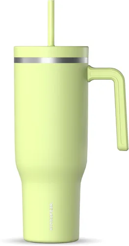 Miniatura 36 de Hydrapeak Voyager Vaso de 40 oz con Asa y Tapa con Pajita Botella de Agua Reutilizable de Acero Inoxidable Taza de Viaje Compatible con Portavasos