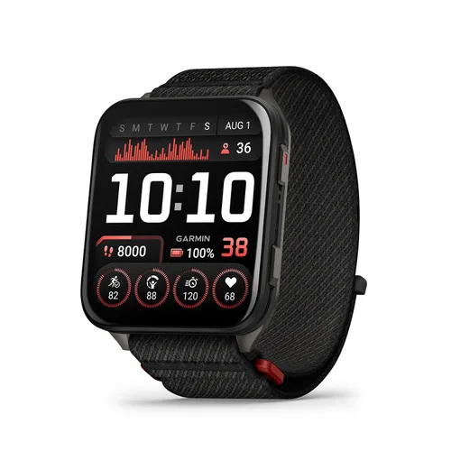 Garmin® Venu® X1, Reloj inteligente GPS delgado y ligero, pantalla AMOLED, funciones avanzadas de salud y fitness, negro con respaldo de caja de