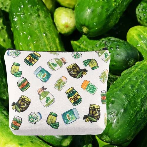 Miniatura 6 de LEVLO Pickle Bundle Gift Pickle Bachelorette Pickle Lover Bolsa impermeable con cremallera Pickle Queen para mujeres y niñas BFF, Pickle
