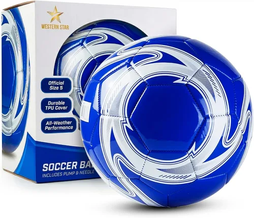 Miniatura 16 de Western Star Balón de fútbol Helix- Tamaño 3 4 5 – Pelotas de fútbol oficiales de grado de partido – Diseño atractivo y duradero