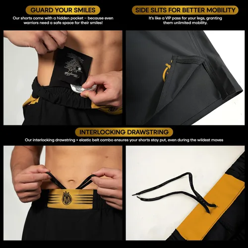 Miniatura 4 de Pantalones cortos de MMA y BJJ para hombre, UFC Grappling Fight Shorts para boxeo, kickboxing, Muay Thai 7 pulgadas entrenamiento cruzado