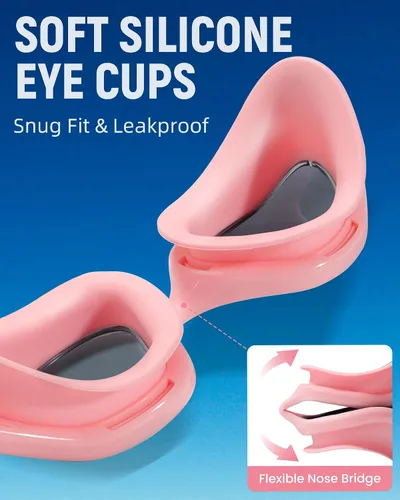Miniatura 3 de Keary Gafas de natación para adultos para hombres y mujeres, gafas de natación para jóvenes, protección UV, antivaho, gafas de agua para piscina