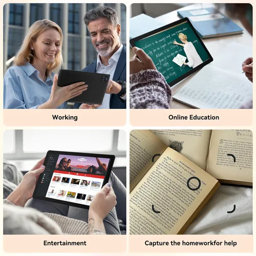 Miniatura 9 de URAO Tableta, tableta Android de 10.1 pulgadas con procesador Octa-core 30GB RAM 128GB ROM HD IPS pantalla táctil 8H batería, Wi-Fi 6, BT 5.4