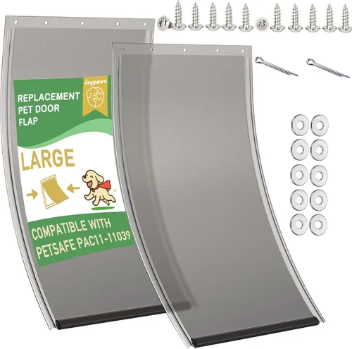 Miniatura 7 de Solapas grandes de repuesto para puerta con soporte de metal, tornillos y arandelas de acero inoxidable 304, compatibles con PetSafe Freedom