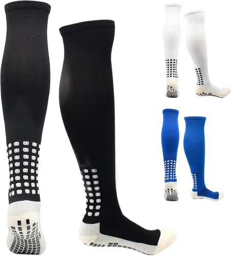 Miniatura 5 de Calcetines de fútbol para hombre antideslizantes para la rodilla antideslizantes para fútbol baloncesto deportes agarre 3 pares