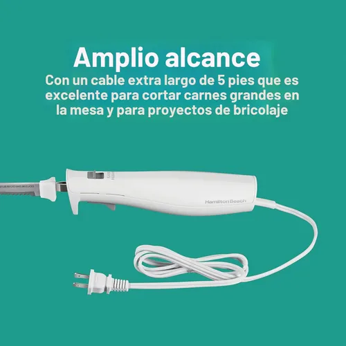 Miniatura 6 de Juego de cuchillos eléctricos Hamilton Beach para cortar carnes, aves, pan, espuma para manualidades y más, hojas serradas reciprocantes de acero
