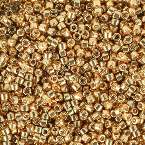 Miniatura 2 de Miyuki Delica - Cuentas de semillas – Tamaño 11/0 (0.063 in), DB0410, teñido en oro amarillo galvanizado, 0.25 oz, aprox. 1440 cuentas, fabricado