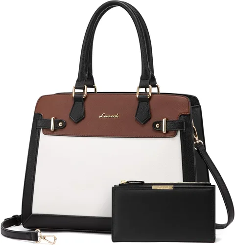 LOVEVOOK Monederos y bolsos para mujer, bolso de hombro, bolso negro y asa superior de piel sintética para damas