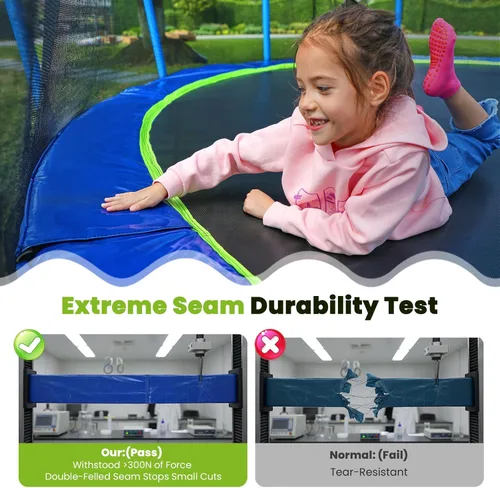 Miniatura 5 de Zupapa 1800LBS Capacity No-Gap Design 16 15 14 12 10FT Trampoline with Safety Enclosure Net and Non-Slip Ladder 10-Year Quality Assurance Perfect