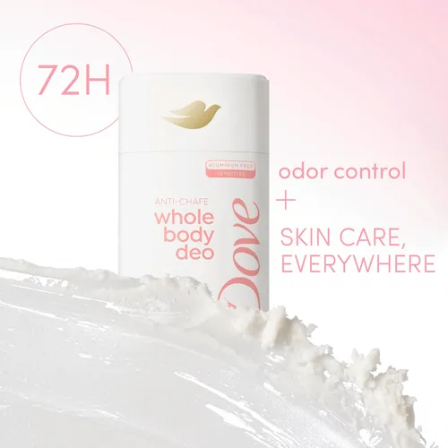 Miniatura 4 de Dove Desodorante antirozaduras de cuerpo entero sin aluminio, frambuesa y rosa, para control de olores de 72 horas, 2.6 onzas