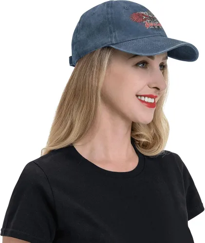 Miniatura 3 de Cowboy Hat Trendy Hats for Man and Women Djustable Four Season Outdoor Baseball Cap of Hell Skull with Angel Navy Blue