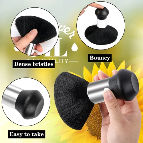 Miniatura 4 de FEBSNOW Capa de peluquería profesional impermeable para corte de pelo, cepillo para cortar el pelo, kit de peluquería de barba de girasol negro